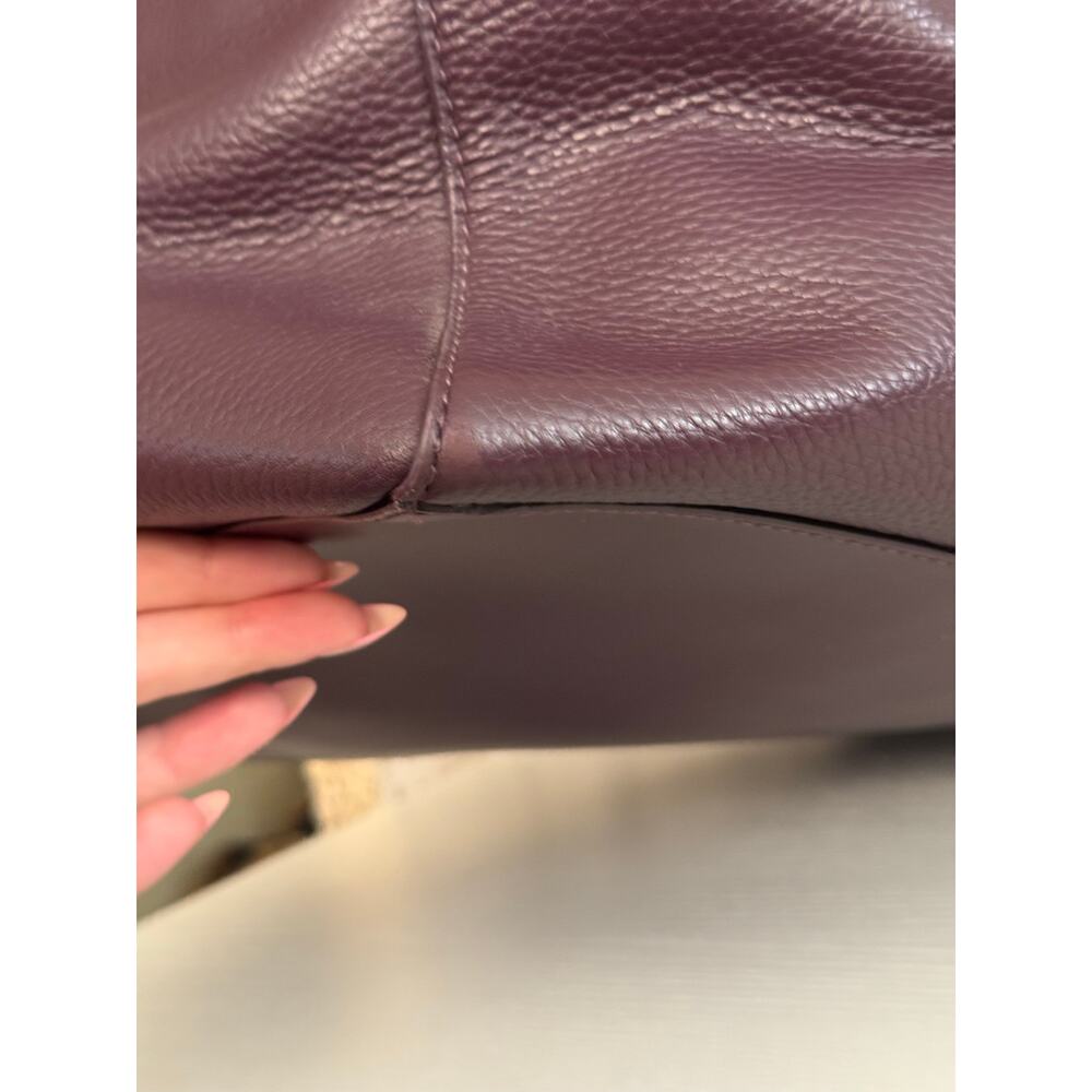Kate Spade Filipa Mahogany Pebbled Leather Weekender Duffel Travel Bag - Picture 9 of 16